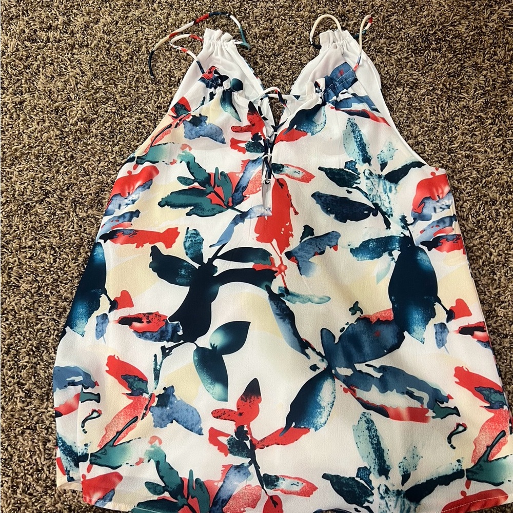 Chico's Colorful Floral Halter Top
